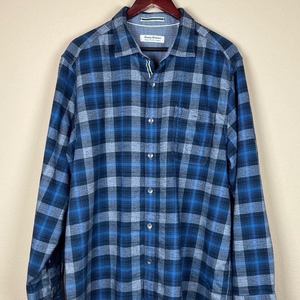 Tommy Bahama Canyon Beach Flannel Plaid Cotton Shirt; Size XL/TG
